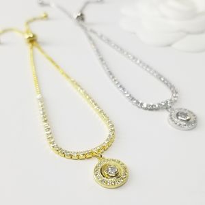 NEW in Gift Box Pave CZ Slider Tennis Bracelet NWT